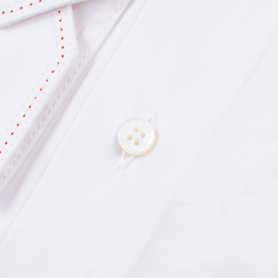 Zilli White Cotton Dress Shirt with Contrast Red Triple Stitch 15.75 (Eu 40) NWT - Image 3 of 4