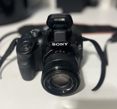 Sony Alpha 3000 Mirrorless Camera 20.1MP 3x Zoom Flash w/ Lens Dual Batt Charger