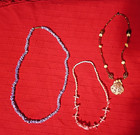 3 VTG Shell & Bead Necklaces & Chokers 1980s — photo 4