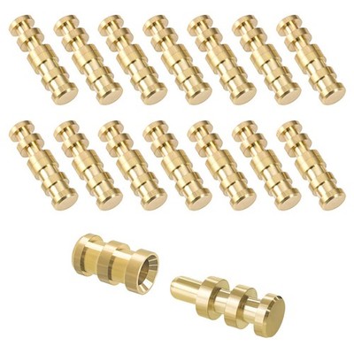 15 PCS Brass Table Leaf Dowel Pin Alignment Bolt Sleeve Connectors Hardware