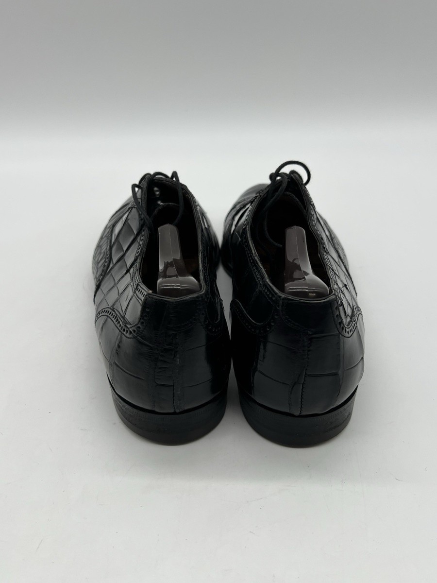 Caporicci Mens Sz 11N Black Genuine Alligator Dress Cap Toe  display picture 2