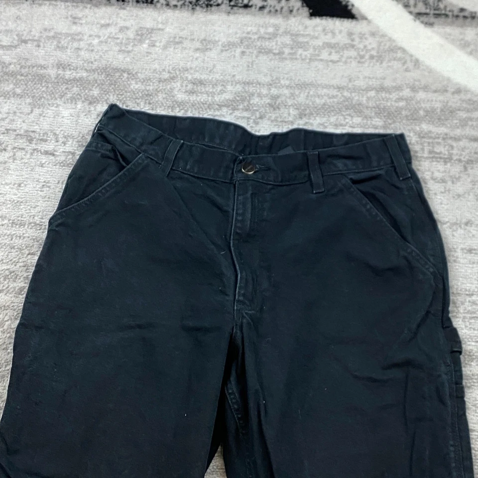 Calça Carhartt B11 lona pato carpinteiro 34 preta Y2K trabalho construção 34x30 masculina - Imagem 3 de 4