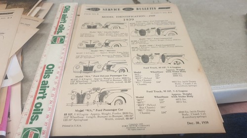 Identificación de boletines de servicio de autos y camionetas Ford V8 1932-1940 - Imagen 5 de 9