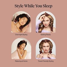 Kitsch XL Heatless Curling Set 3-Piece Satin Hair Curler  Scrunchies Brown