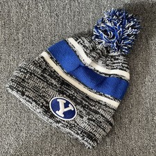 Zephyr BYU Cougars Beanie Knit Pom Pom Hat Grey Blue White One Size NCAA