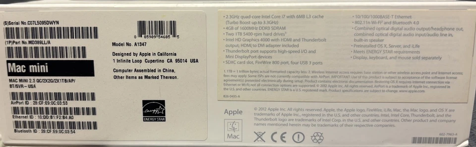 Desktop Apple Mac mini A1347 - MD388LL/A (Outubro de 2012) - Imagem 3 de 4