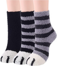 Fuzzy Socks for Women 3-5 Pairs, Cozy Fluffy Sleep Warm Slipper Plush Birthday G