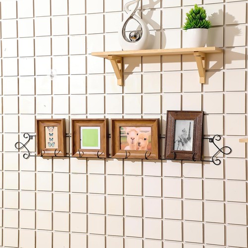 2 Stück Horizontal Wandmontage Metall Plattenregal Groß Überziehbar Schwarz Schwerlast - Bild 4 von 5