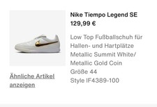 Nike Tiempo Legend Ronaldinho Fußballschuh Sneaker EU 44 US 10 IF4389-100 NEU