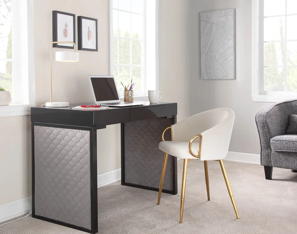 LumiSource Claire Accent обеденный стул, кремовый/золотой CH-CLAIRE AUVCR (НОВЫЙ OB) - Изображение 2 из 4