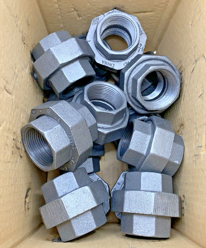 1-1/4" Black Malleable Iron Union Pipe Fitting B6570215 Threaded Qty 15 New