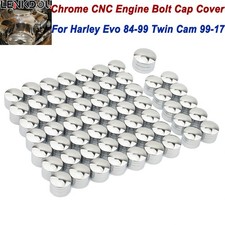 For Harley 60PCS Engine Bolt Caps Cover Chrome Touring Road Street Glide Softail