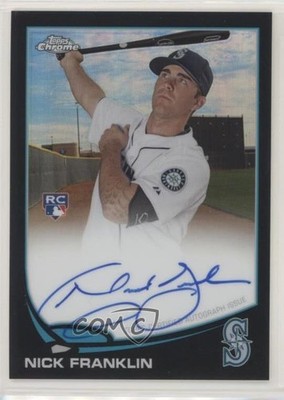 2013 Topps Chrome Black Refractor Rookie 28/100 Nick Franklin #NF Auto RC 03hd