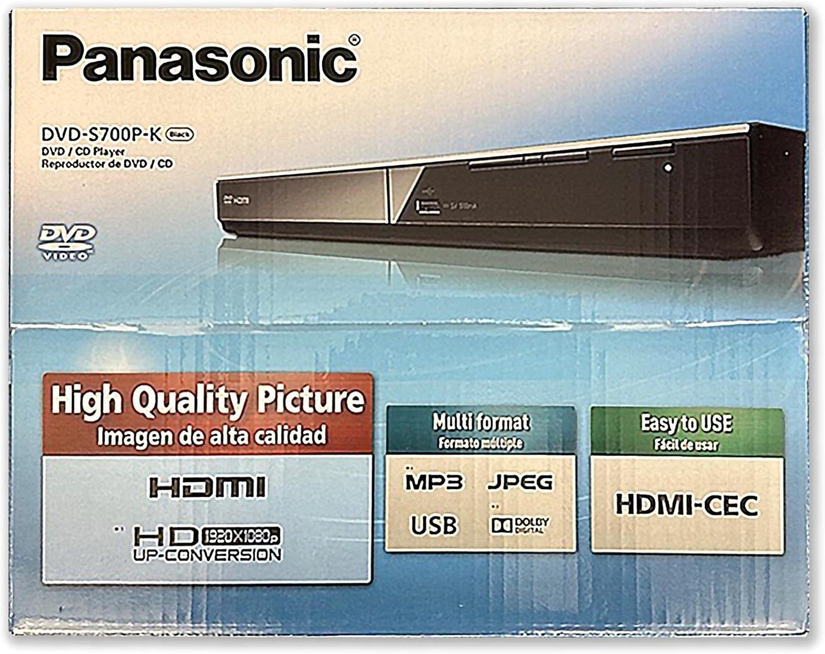 【美品】Panasonic DVD-S700P-K  DVDプレーヤー Panasonic DVD-S700 Full HD DVD player USB HDMI - Black for
