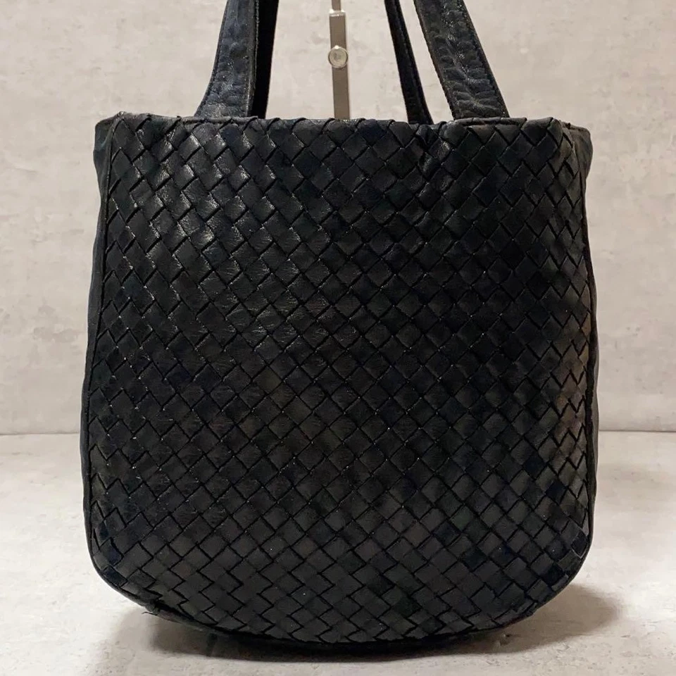 Auténtico bolso de mano BOTTEGA VENETA Intrecciato Business de cuero negro Foto 2 de 4