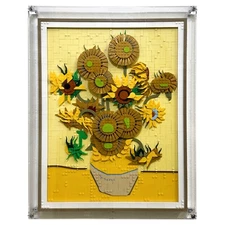 Wall Mounted Display Case for LEGO® 31215 Art Vincent van Gogh – Sunflowers