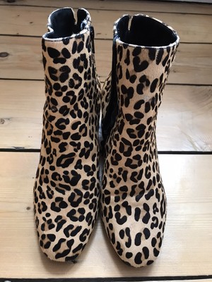 dune leopard print ankle boots
