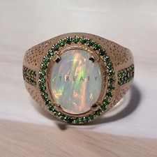 Opal Oval Cut Gemstone With 925 Sterling Silver Ring For Men's 171 