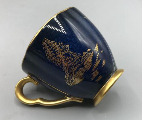 Vintage Carlton Ware Blue Demitasse Cup & Saucer With Chinoiserie Pattern - Picture 8 of 10