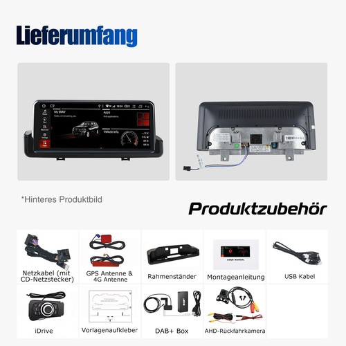 10.25" Android 13 6+128GB 8core Autoradio GPS DAB+ für BMW E90 E91 E92 2006-2011 - Bild 16 von 17