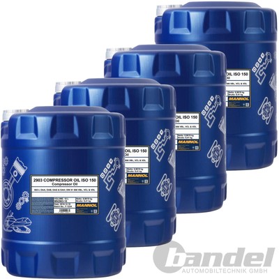 4x 10L = 40L MANNOL KOMPRESSOR ÖL ISO 150 DIN 51506 (VBL) ISO L-DAA L-DAB L-DAG