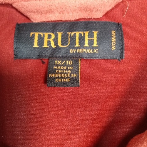 Truth By Republic Shirt Damen 1X Kunstleder Soft Top Druckknopf leicht - Bild 6 von 12