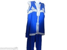 MOROCCAN ABAYA BLUE KAFTAN JILBAB JELLABA WOMEN DRESS CAFTAN