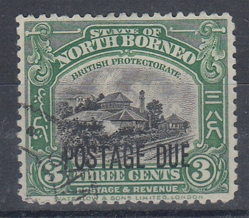 NORTH BORNEO 1938 3c BLACK & GREEN POSTAGE DUE USED (ID:843/D61464) - 第 1/1 張圖片