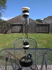 Phoenix Star - 18" Inch (XL) Glass Beaker Water Pipe Bong - 14mm - Royal Black