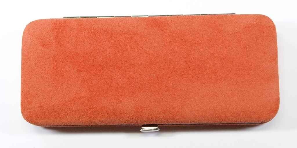 Pfeilring Solingen Maniküre Etui Set Nappaleder orange 5-teilig Hirsch Nubuk