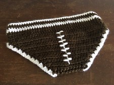 Hand Crocheted Football Diaper Cover Infant 0-9 Mo Baby Replacement Underpants