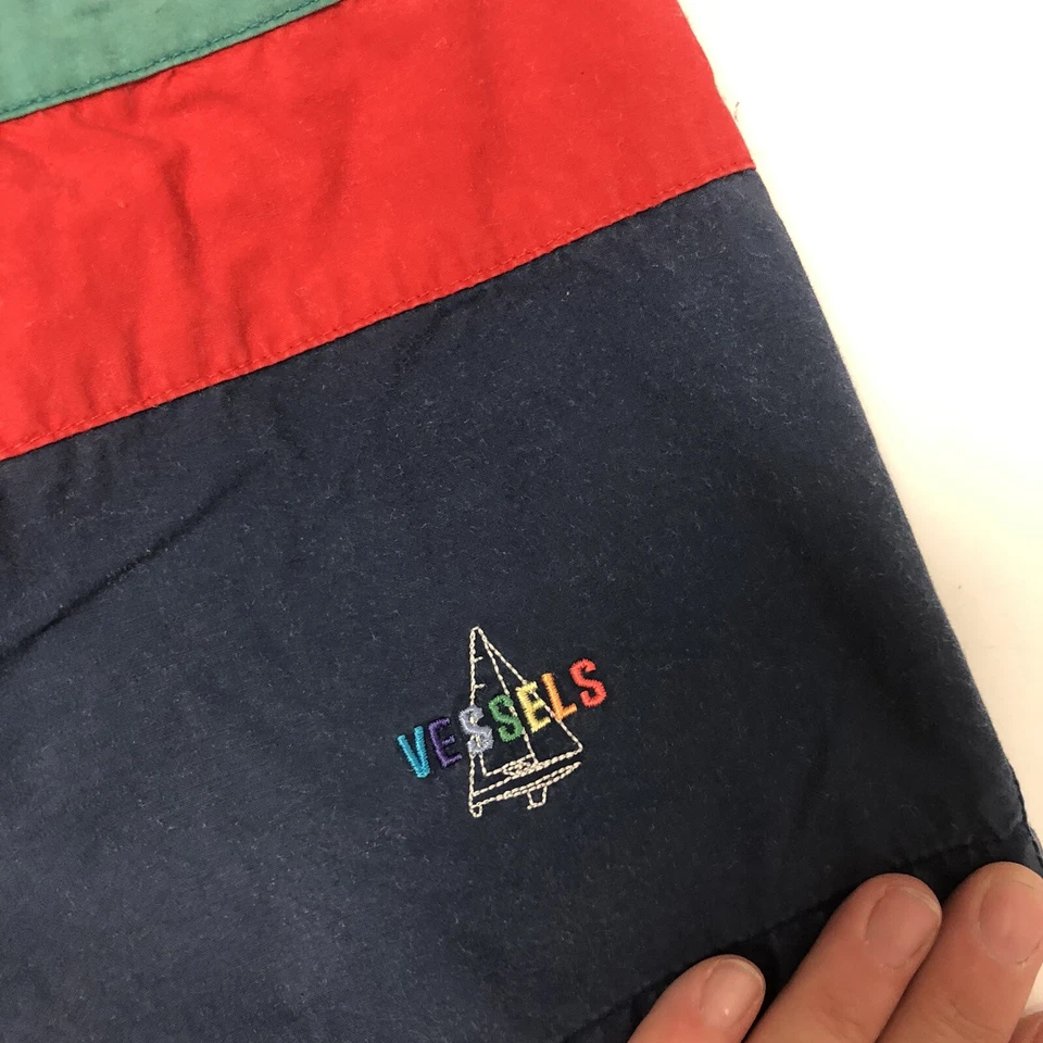 复古 80 90 年代船舶男式条纹多色帆船泳裤游艇短裤 2X — 第 3/4 张图片