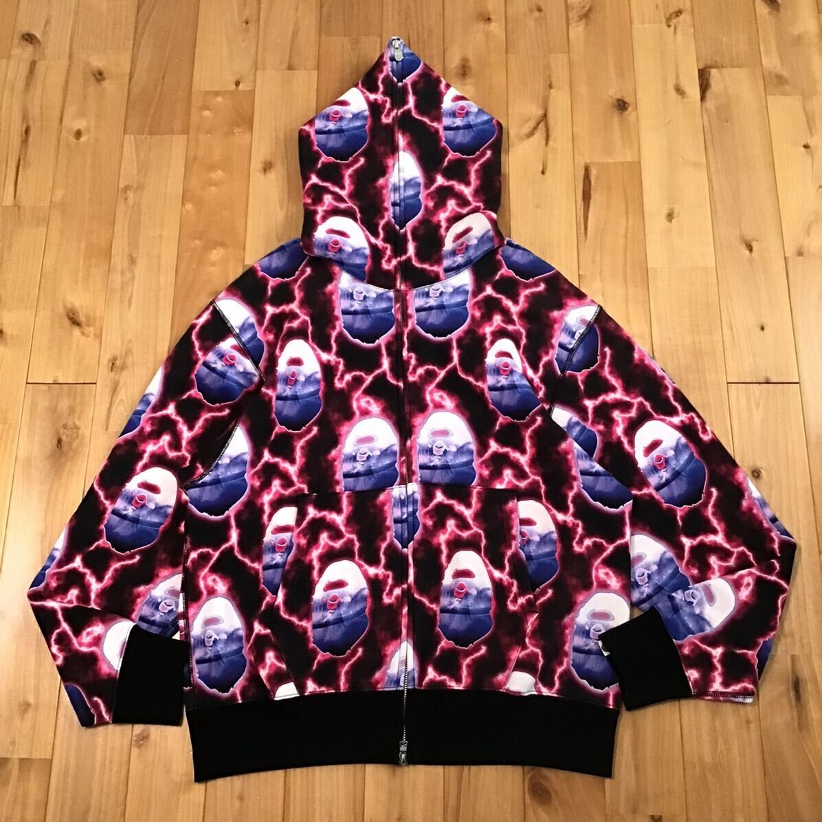BAPE LIGHTNING full zip hoodie A Bathing Ape Size M | eBay
