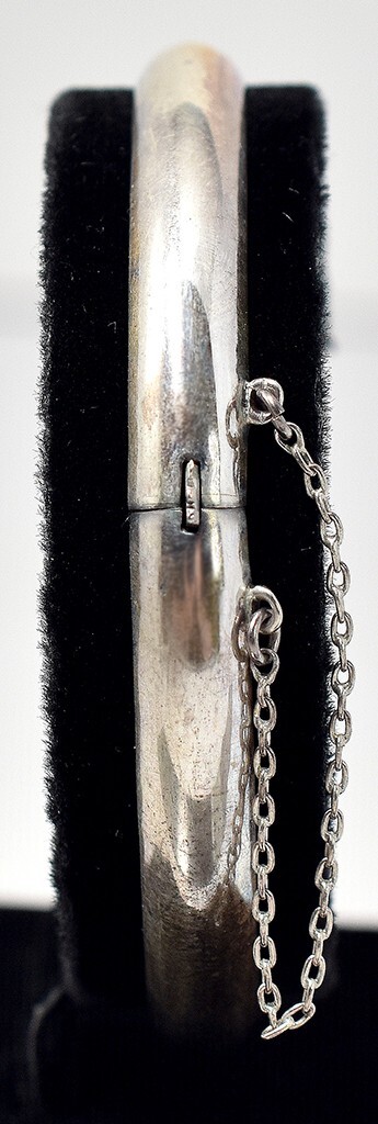 Solid Sterling Silver Hinged Bangle Bracelet 925 - image 2