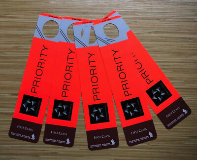 Singapore Airlines set of 5 baggage luggage tag FIRST CLASS PRIORITY
