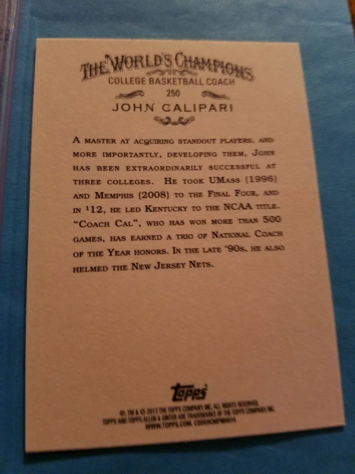 JOHN CALIPARI PSA /DNA CERTIFIED AUTOGRAPH AUTO & ALLEN & GINTER CARD ARKANSAS - Image 4 of 4