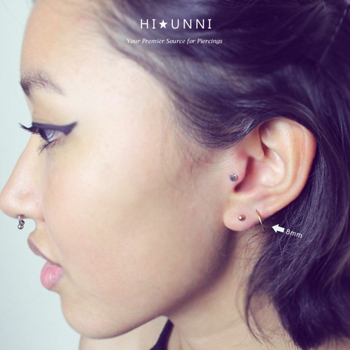 20 g Pendientes de aro pequeño / aro tragus / pendiente de aro de cartílago / oro rosa / 2 piezas - Imagen 6 de 12