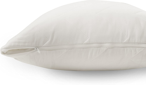 Quilted Zippered Pillow Protector Case Waterproof Hypoallergenic Cover Set of 2 - Picture 3 of 15