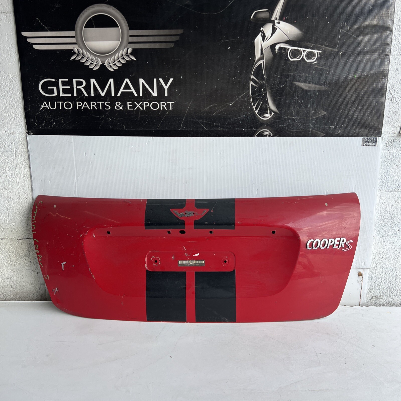🥇09-15 MINI COOPER R57 CONVERTIBLE REAR TRUNK LID LIFTGATE TAILGATE ...