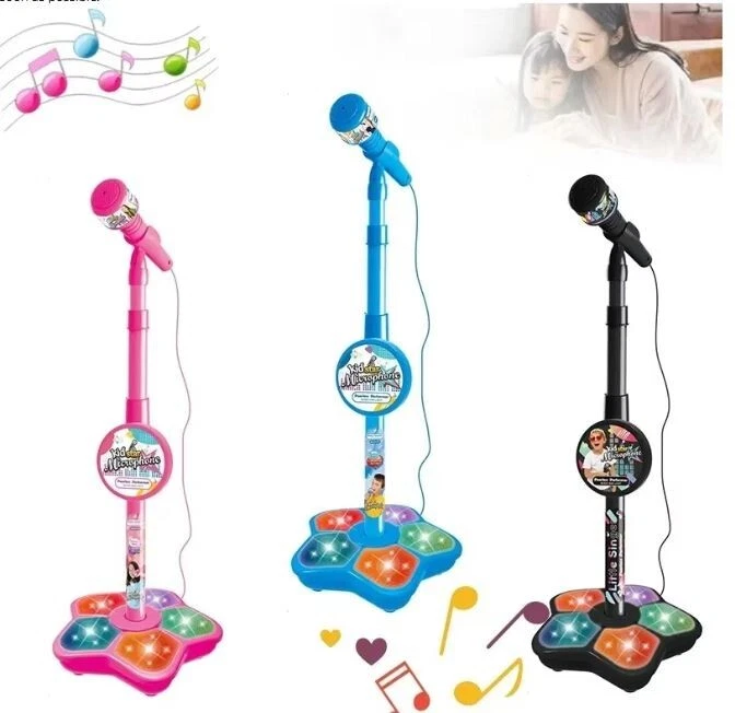Micrófono para niños con soporte canción de karaoke instrumento musical juguetes juguetes educativos Foto 2 de 4