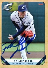 Phillip Diehl 2023 Columbus Clippers Autographed Signed Card