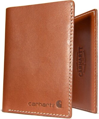 New w/Gift Box Carhartt Men's Rough Cut Trifold Durable Leather Wallet