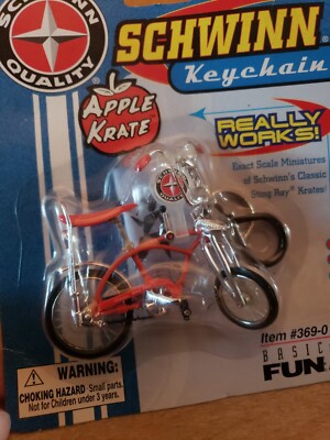 Schwinn Stingray Bicycle Keychain Apple Krate Red Bicycle Novelty