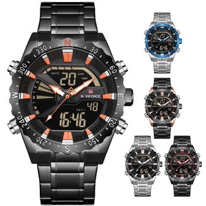 analog digital watches metal band