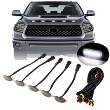 5pcs White LED Front Front Grille Running Lights For Toyota Tundra Raptor Style