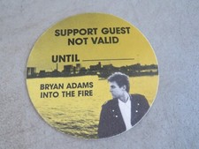 BRYAN ADAMS INTO THE FIRE TOUR 1987/88 VINTAGE BACKSTAGE PASS ROCK