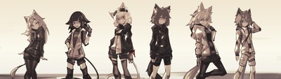 Anime cat girl animal ears Play Gaming Mat Desk