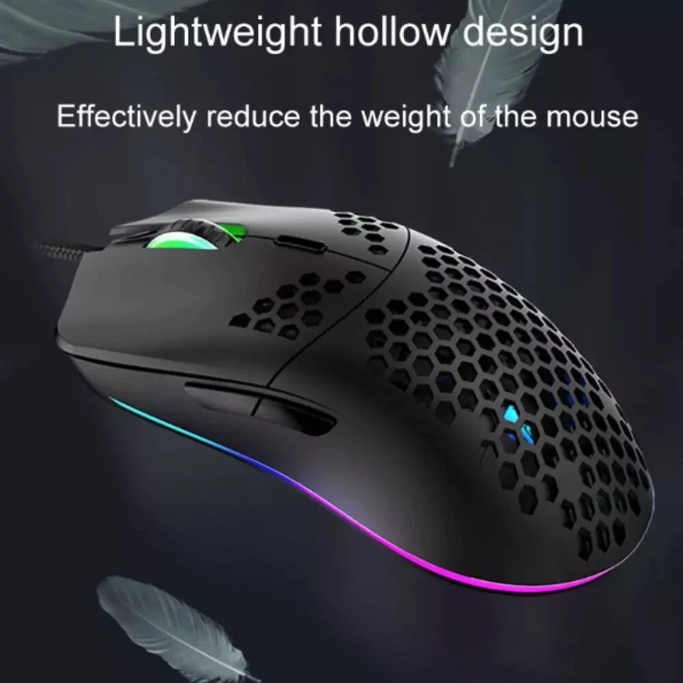 Lightweight Gaming Mouse Honeycomb Shell RGB XUNFOX XYH90  Free Postage - Image 3 of 4