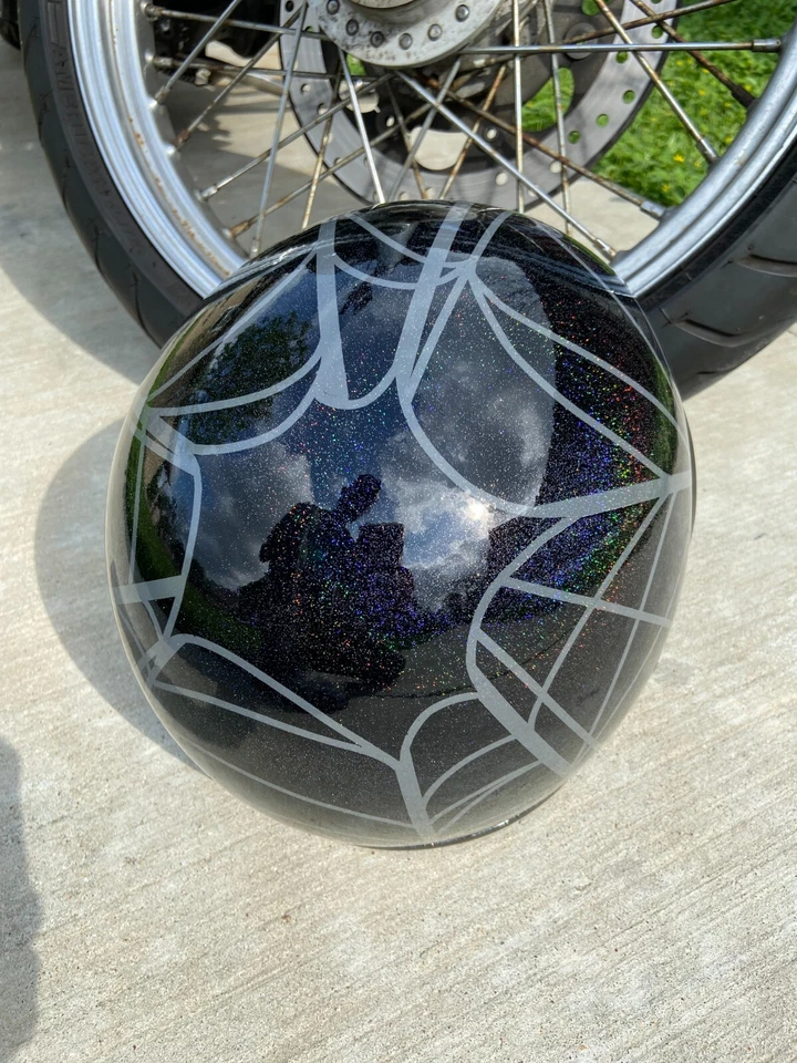 Casco de motocicleta 3/4 tela de araña personalizado trabajo de pintura picadora bobber Foto 2 de 3