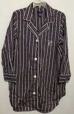 Chaps XL Striped 100% Cotton Night Shirt/Gown Women’s Flaw